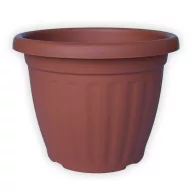 Ghiveci plastic, striat teracotă  35 cm