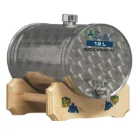   Rezervor orizontal din inox pe suport de lemn, cu robinet 16 l