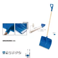 Lopată de zăpadă verde cu mâner - D