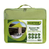   Plasă de umbrire alungibil Sun-net Kit Polyester verde 3,6x3,6x3,6 m
