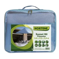   Plasă de umbrire alungibil Sun-net Kit Polyester albastru 3,6x3,6x3,6 m