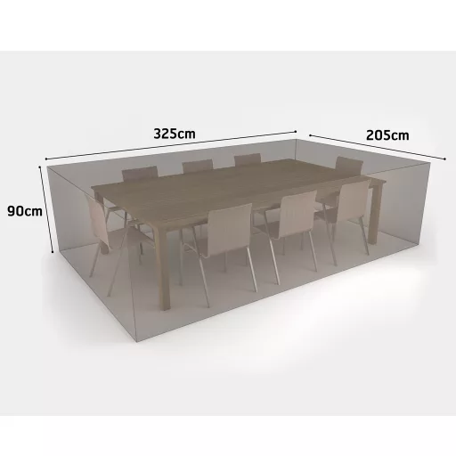 Pătură pentru mobilier de grădină pentru masă rectangulară + 8 scaune Covertop 325x205x90 cm