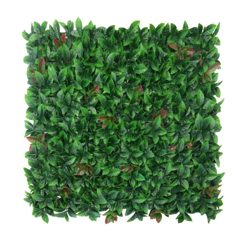 Perete verde cu frunze de dafin roșii Vertical Red Lauro 1x1 m