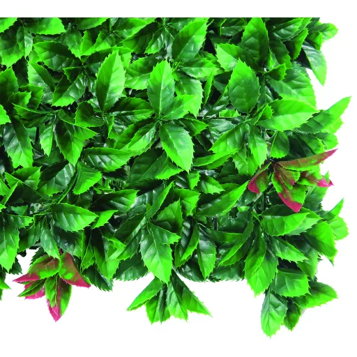 Perete verde cu frunze de dafin roșii Vertical Red Lauro 1x1 m
