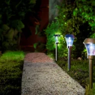 Lampă de grădină solară de înfipt AREISI 8,5x31 cm