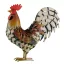 Figurină cocoș din metal, colorată, Harry 34 x 13 x 35 cm