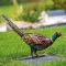 Figurină cocoș de fazan din metal colorat Feesy 54 x 15 x 46 cm