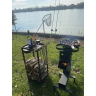 Cuptor și sobă de grădină, cu suport de depozitare