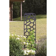   Spalier metalic pentru plante cu motive decorative din piatră, treliță neagră 0,33x1,2 m