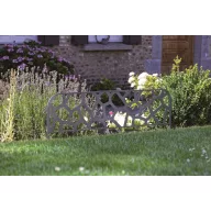   Bordură pentru paturi de flori din metal cu motive decorative de piatră, negru 0,40x1m