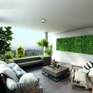   Perete verde cu frunze de iasomie VERTICAL JAZMIN verde- alb 1 x 1 m