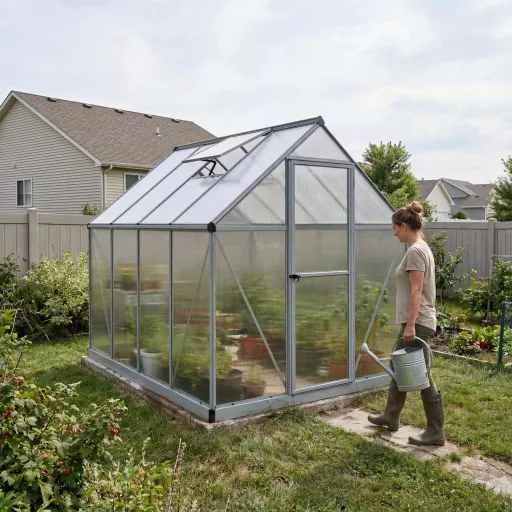 Seră din policarbonat Palram-Canopia MYTHOS, argintie, 1,83x2,44 m