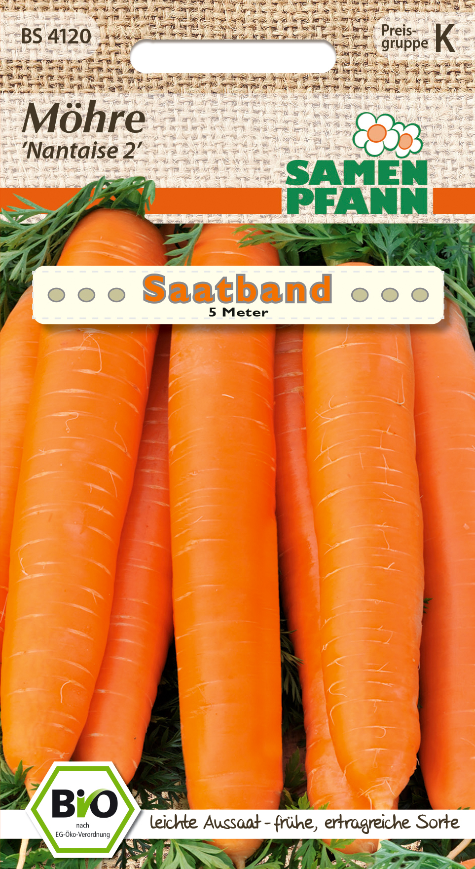 Carrot Bio Nantaise about 1000 seeds Seed Pfann
