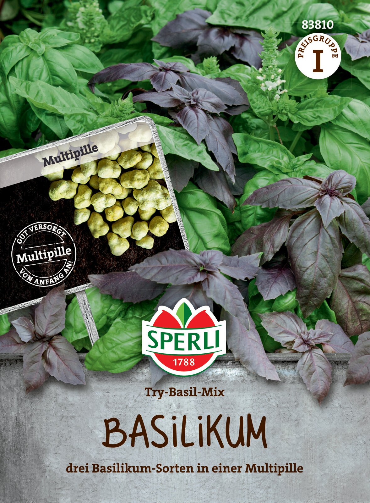 Basil trio drained seed Try-Basil-Mix 20 seeds Sperli