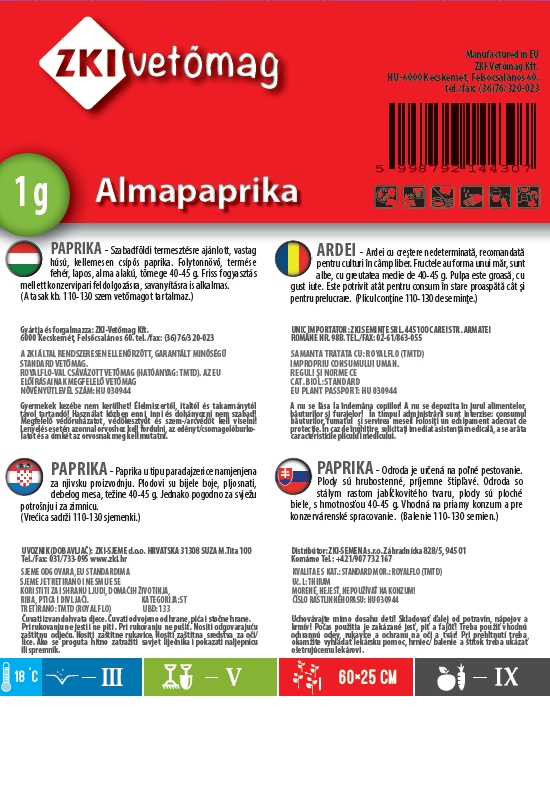 Ardei tip măr iute 1g ZKI
