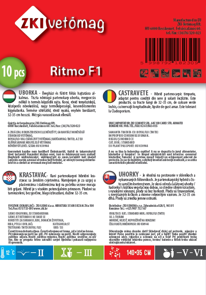 Castraveți (lungi) Ritmo F1 10 semințe ZKI
