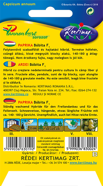 Ardei dulce Bóbita F1 10 semințe