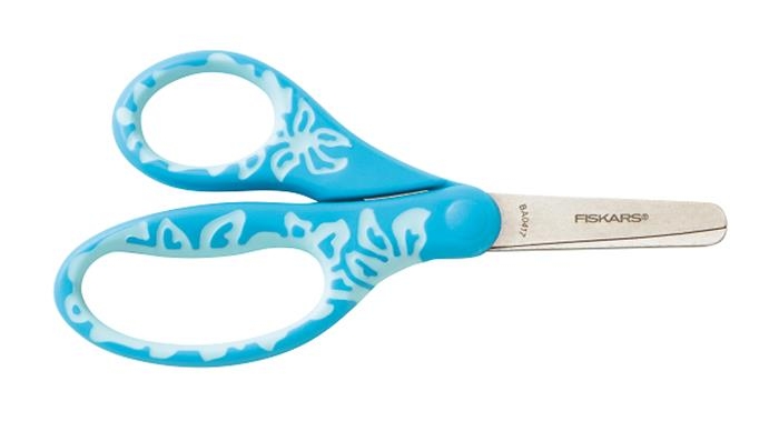 Foarfecă pentru copii cu motiv de floare de culoare roz turcoaz, 12 cm