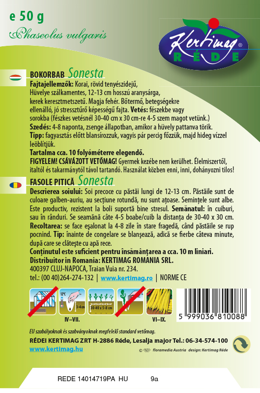 Fasole pitică cu păstaie galbenă Sonesta 50g
