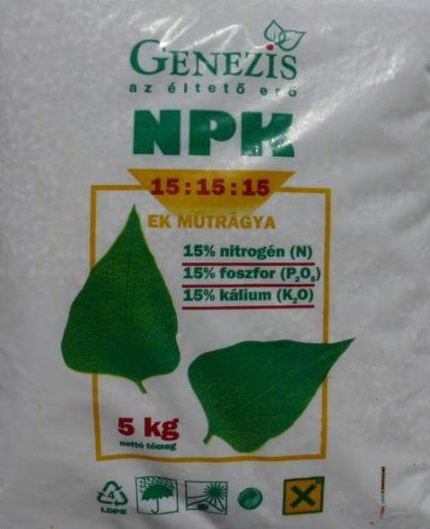 NPK 15-15-15 műtrágya 5 kg