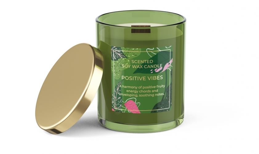 Lumânare parfumată Premium, ceară de soia Positive Vibes 220 g