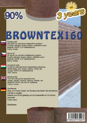 Plasă de umbrire BROWNTEX160 1,5X10 m maro 90%