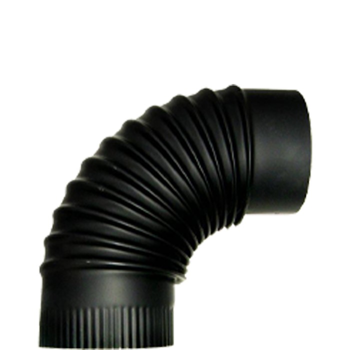 Cot pentru țeavă de fum , negru diametru 150 mm