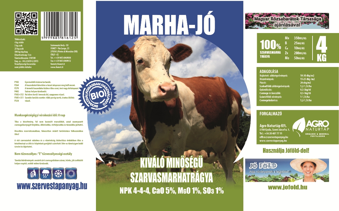 Marha-Jó gunoi de grajd de vacă pelete  4 kg