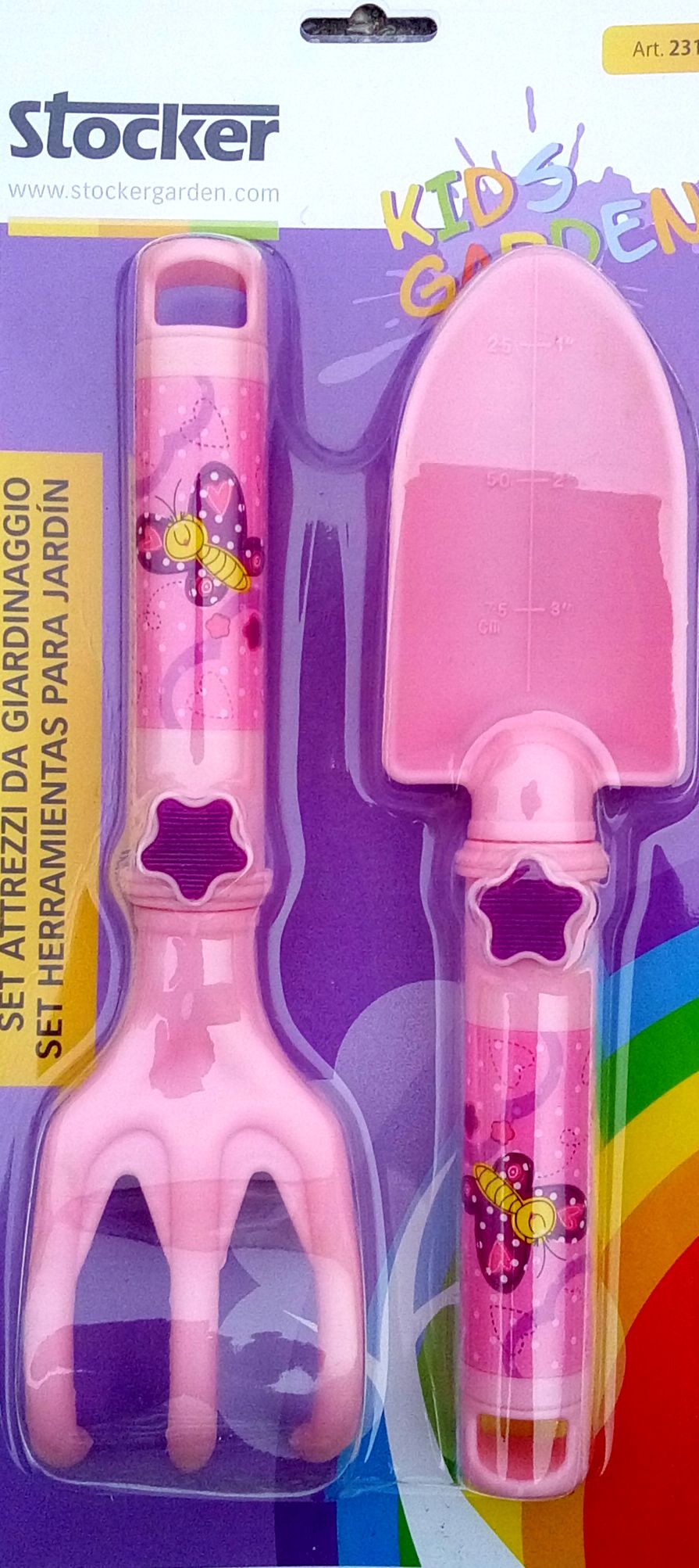 Instrument de grădină pentru copii 2 buc. plastic, roz