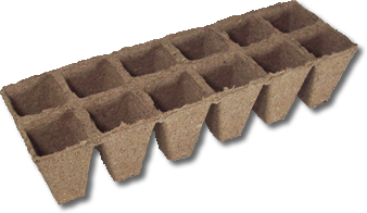 Jiffy peat tile strip, slotted 6x2 pieces 5x5 cm