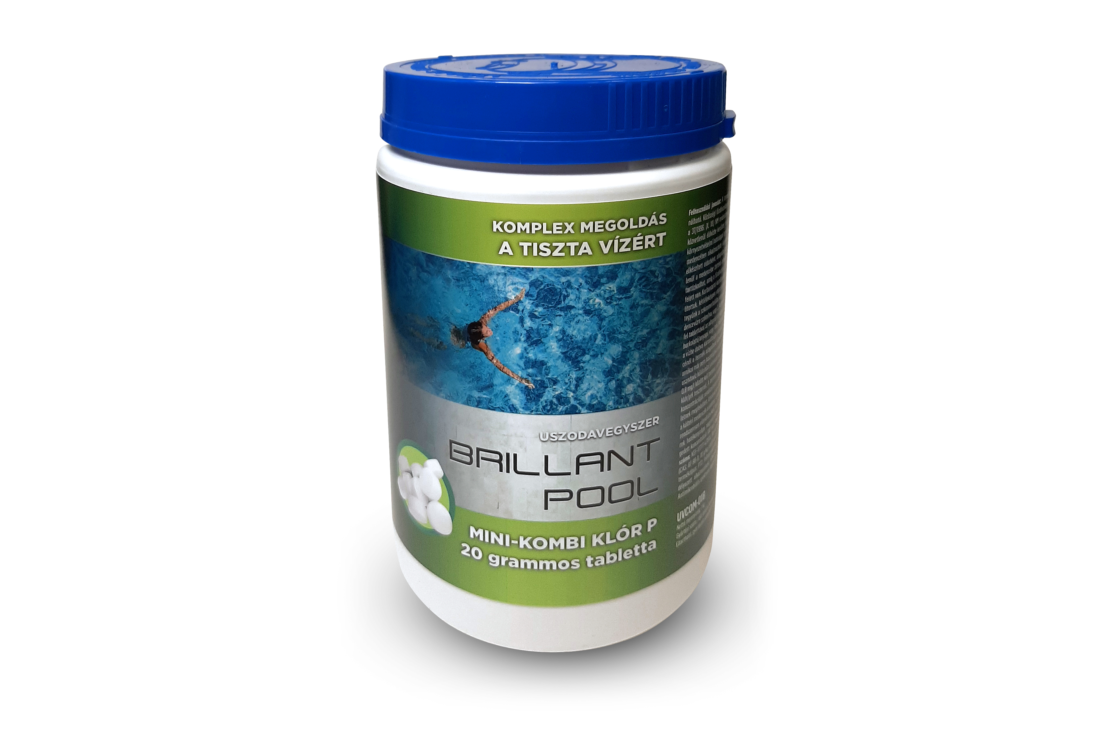 Brillant Pool Mini-kombi klór P-lassan oldódó klórtabletta, algaölő, pelyhesítő 20g/db 1 kg