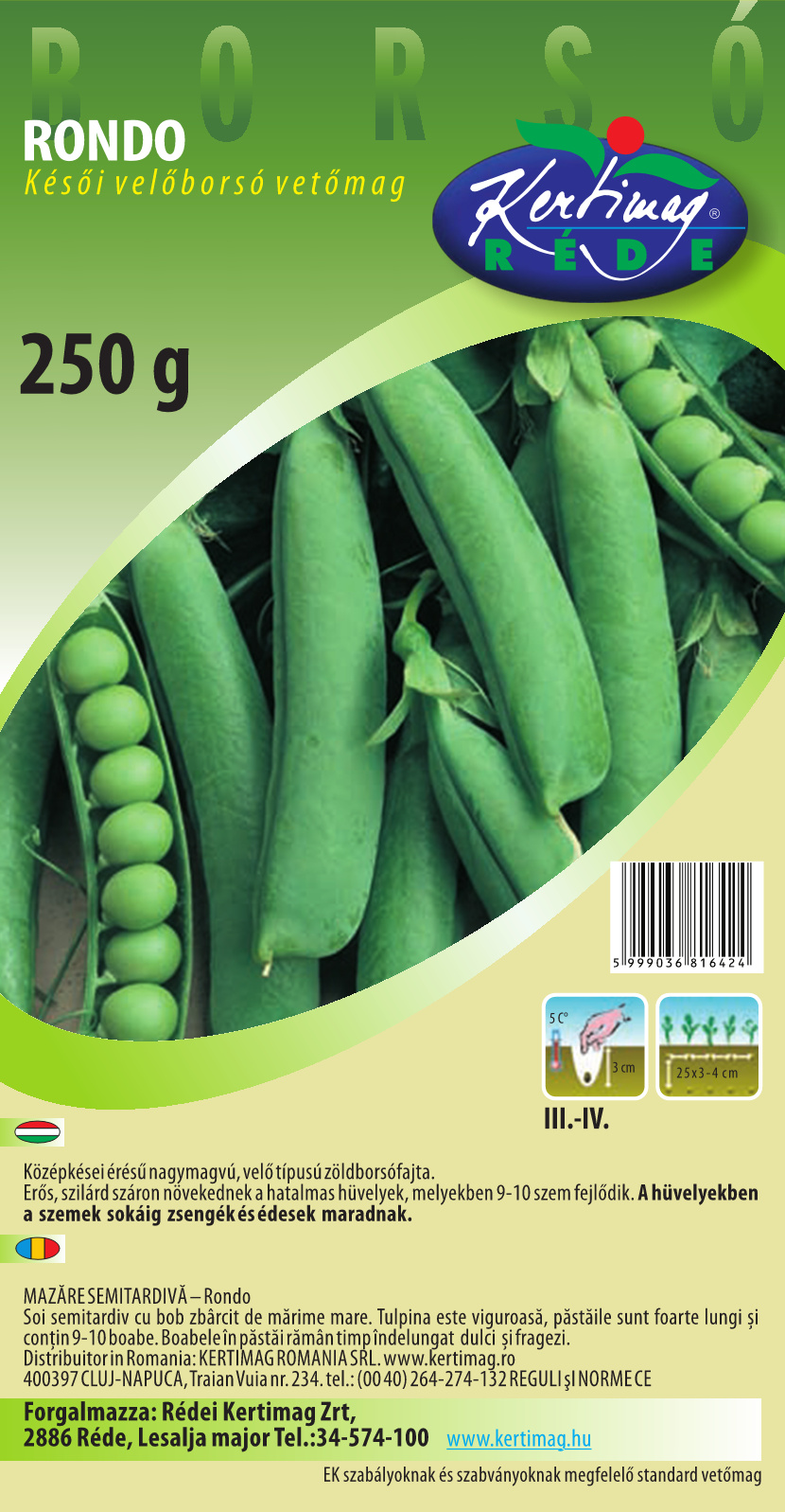 Mazăre de grădină Rondo 250 g
