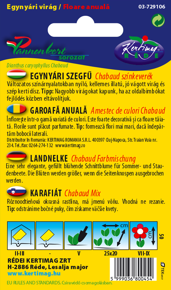 Garofiţa Chabaud, amestec de culori