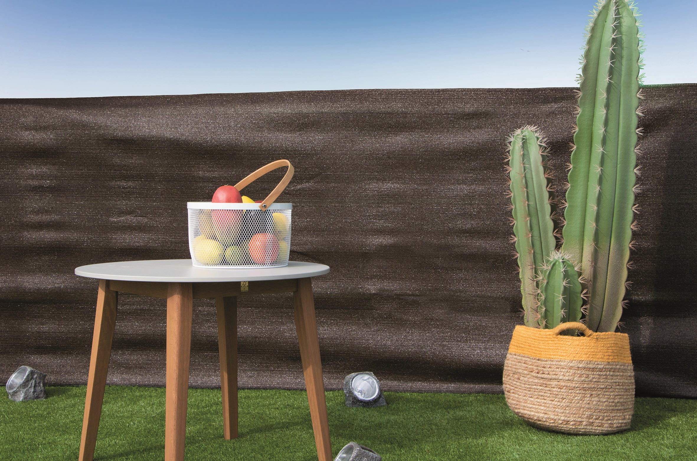 Kerítés háló gomblyukakkal Recynet barna 2x50 m