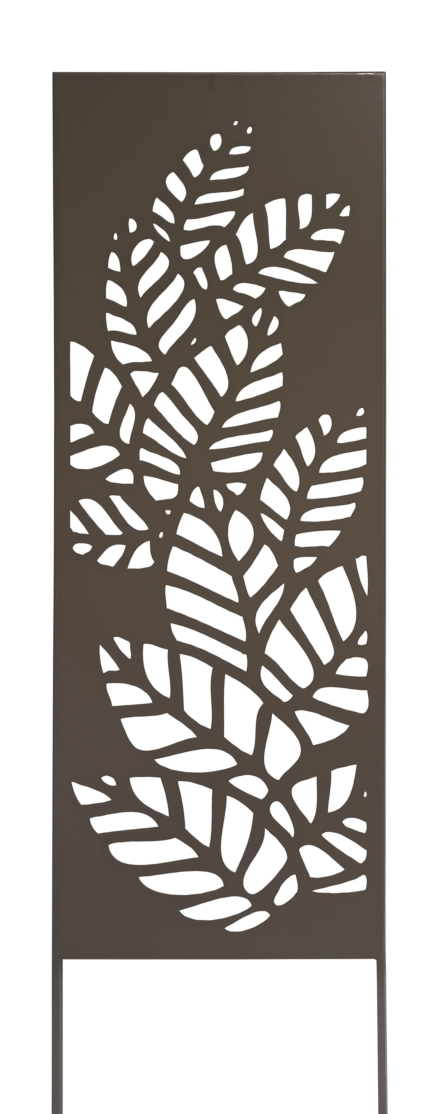 Fém növényfuttató dekoratív levél motívumokkal Athea trellis barna 0,33x1,2m