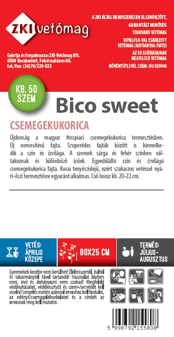 Csemegekukorica Bico sweet 50 szem ZKI