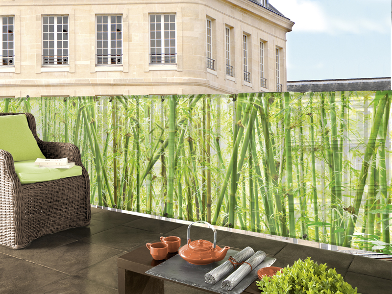 Kerítés háló egy oldalon festett virág mintával Stylia Bamboo 1x3 m