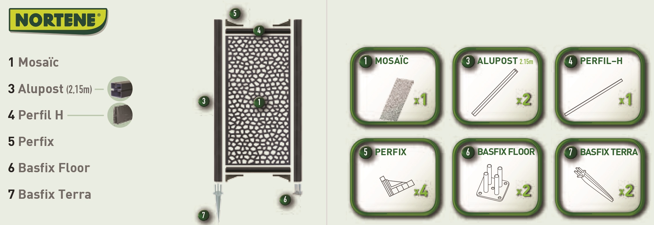Tartó alkatrész Mosaic/Privat panel talajba rögzítéséhez Basfix Terra 1 db