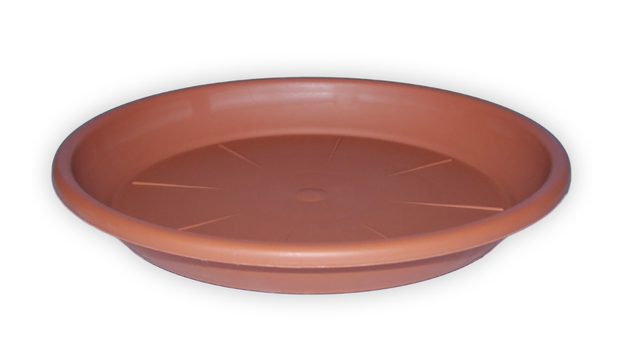 Tavă sub ghiveci plastic, striat teracotă 32 cm