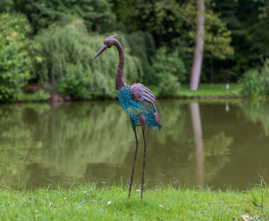 Kócsag figura fémből "Heron