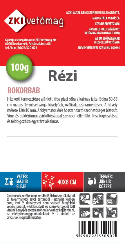 Fasole galbenă pentru tufișuri Cupru 75g ZKI