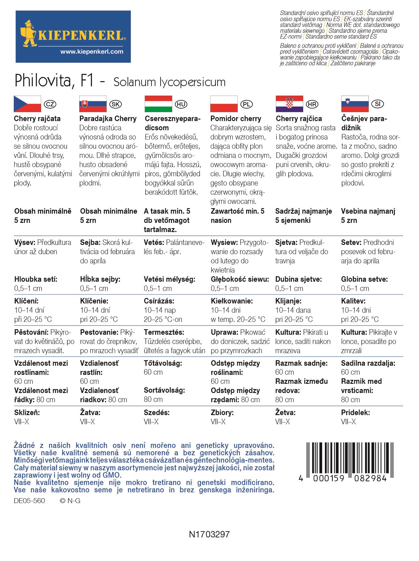 Roșii ciorchine Philovita Kiepenkerl 5 semințe