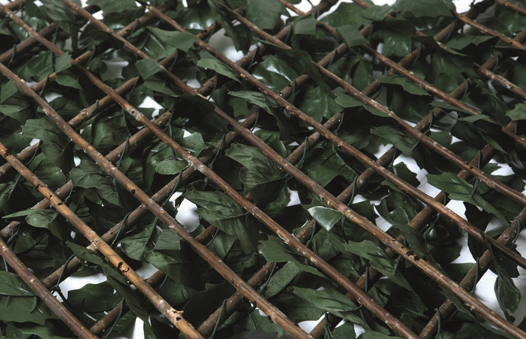 Salcie retractabilă cu frunze de plastic TRELLIWILLOW HEDRA verde-maro 1 x 2 m