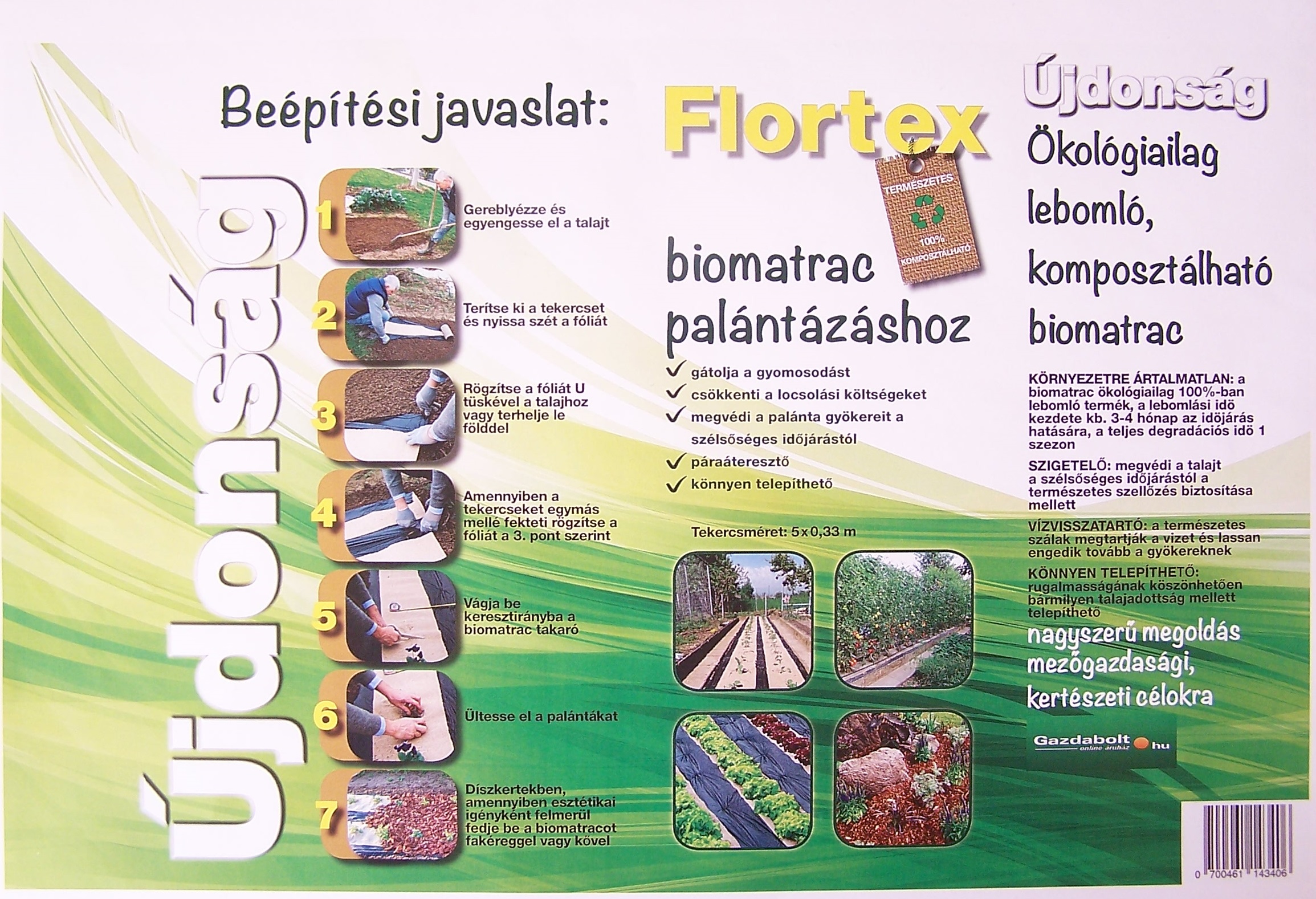 Flortex saltea bio pentru plantare 5x0,33m