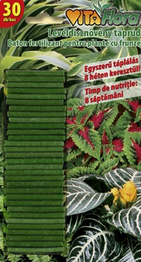 Vitaflóra batoane de îngrășământ  pentru plante de frunze ornamentale  30 buc