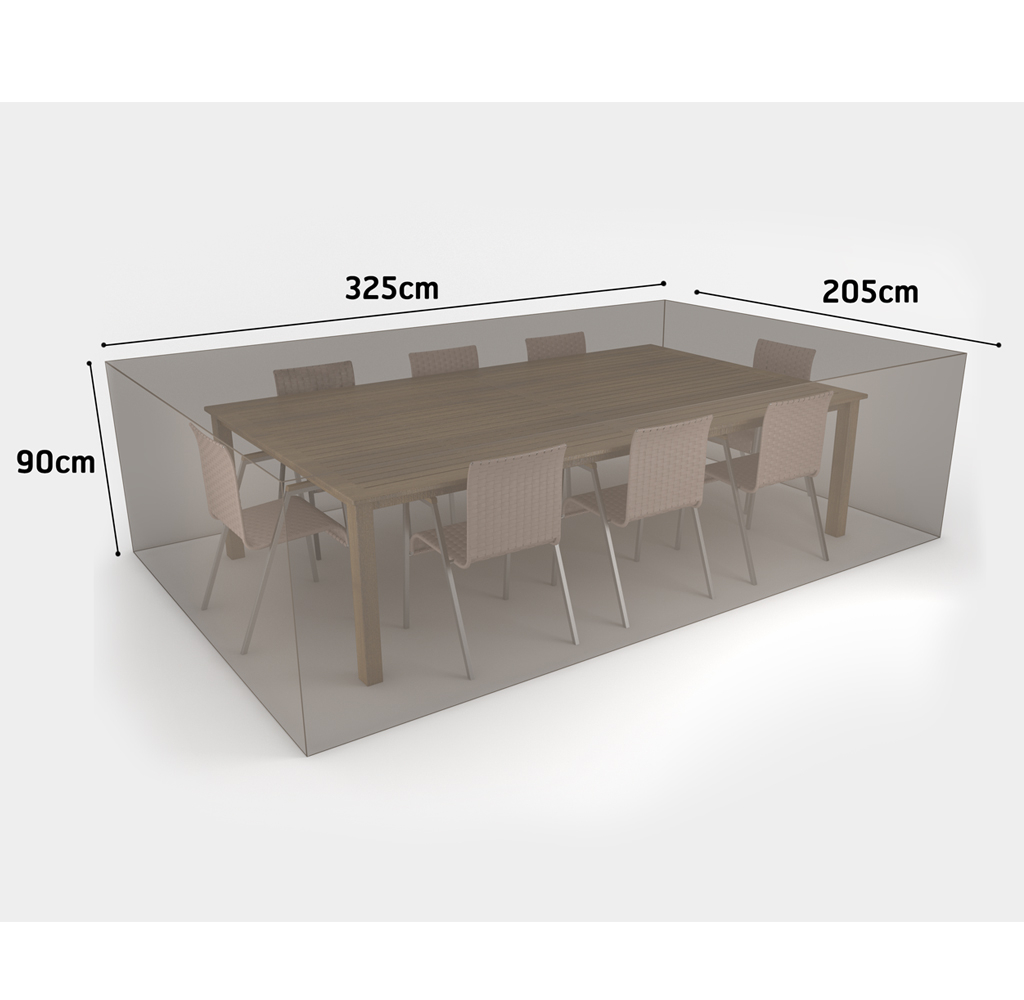 Kerti bútor takaró téglalap alakú asztalhoz + 8 székhez Covertop 325x205x90 cm