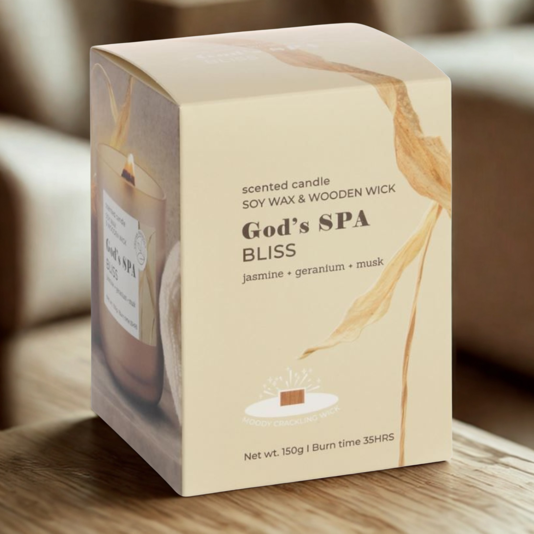 Sticlă parfumată Premium, ceară de soia God's SPA Bliss 150 g