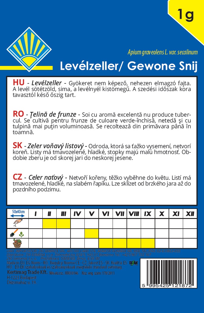 Levélzeller Sima levelű metélő BK 1g
