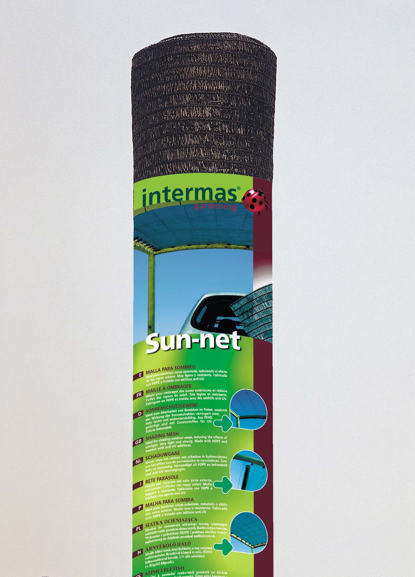 Árnyékoló háló zöld Sun-Net 3,6x10m