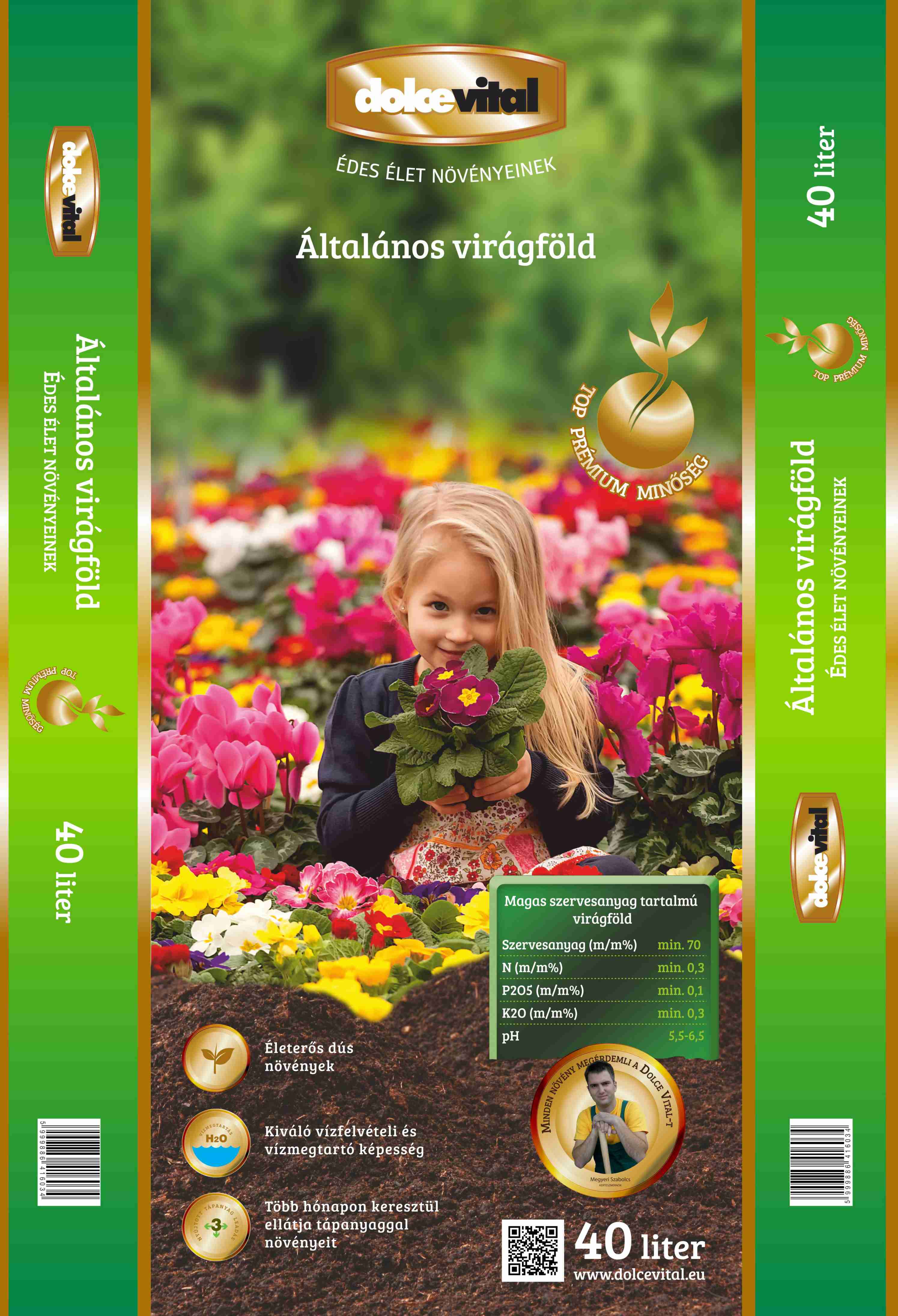 Virágföld PRÉMIUM Általános Dolce Vital 40 l